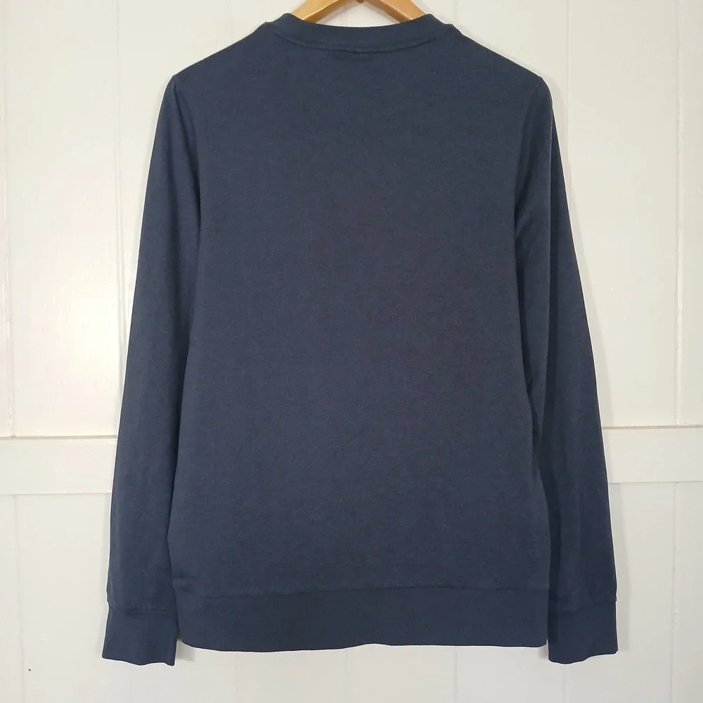 Vuori Ponto Performance Crewneck Men M Navy Blue Zipper Pocket V224 Sweatshirt - Picture 2 of 10